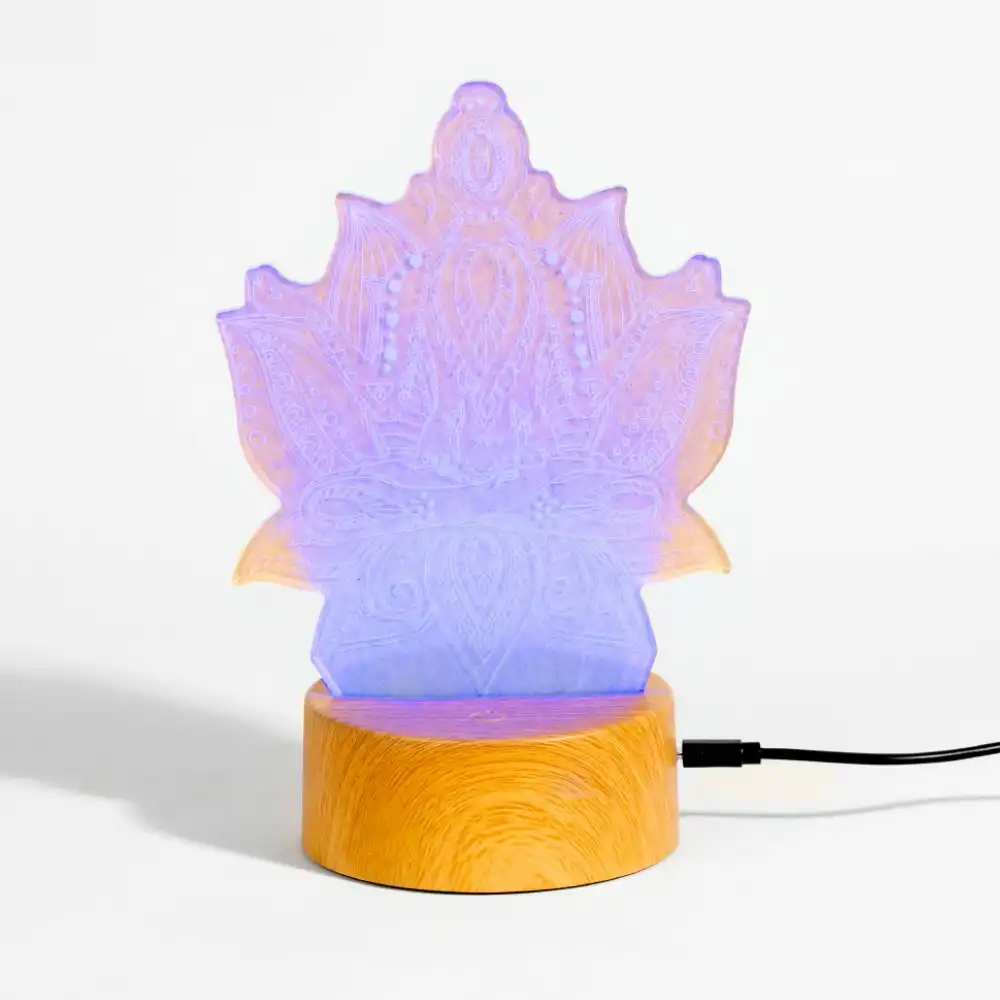 3D Light Mandala Meditation Buddha w 7 Colours