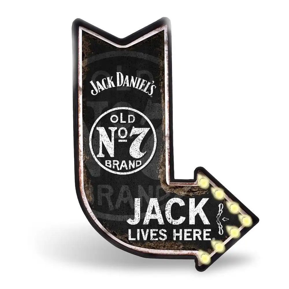 Jack Daniel's Light Up Jack Lives Here Tin Sign