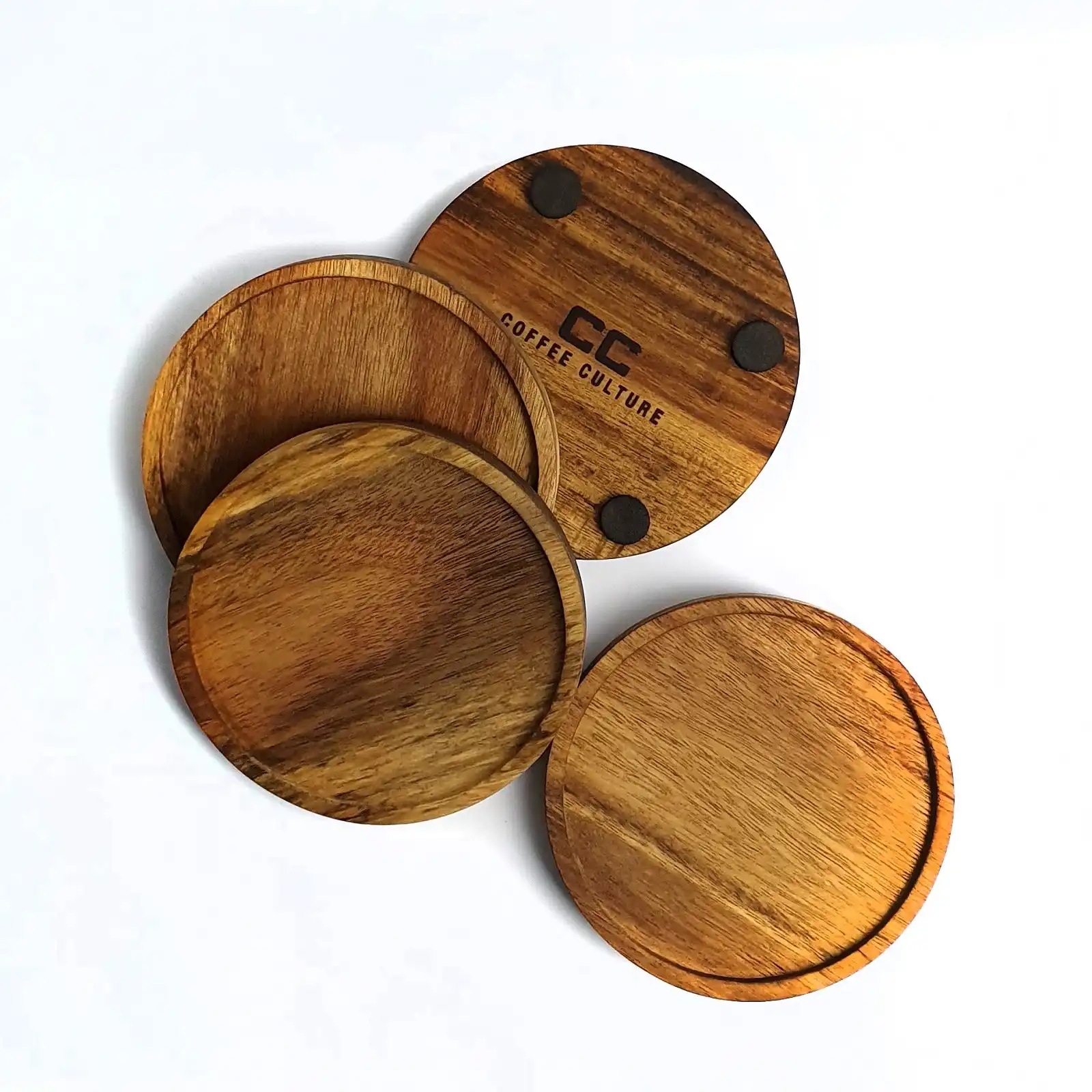 Classica Acacia Set 4 Wooden Coasters
