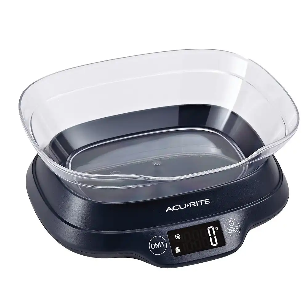 AcuRite BLACK DIGITAL SCALE WITH BOWL & BACKLIGHT 5kg