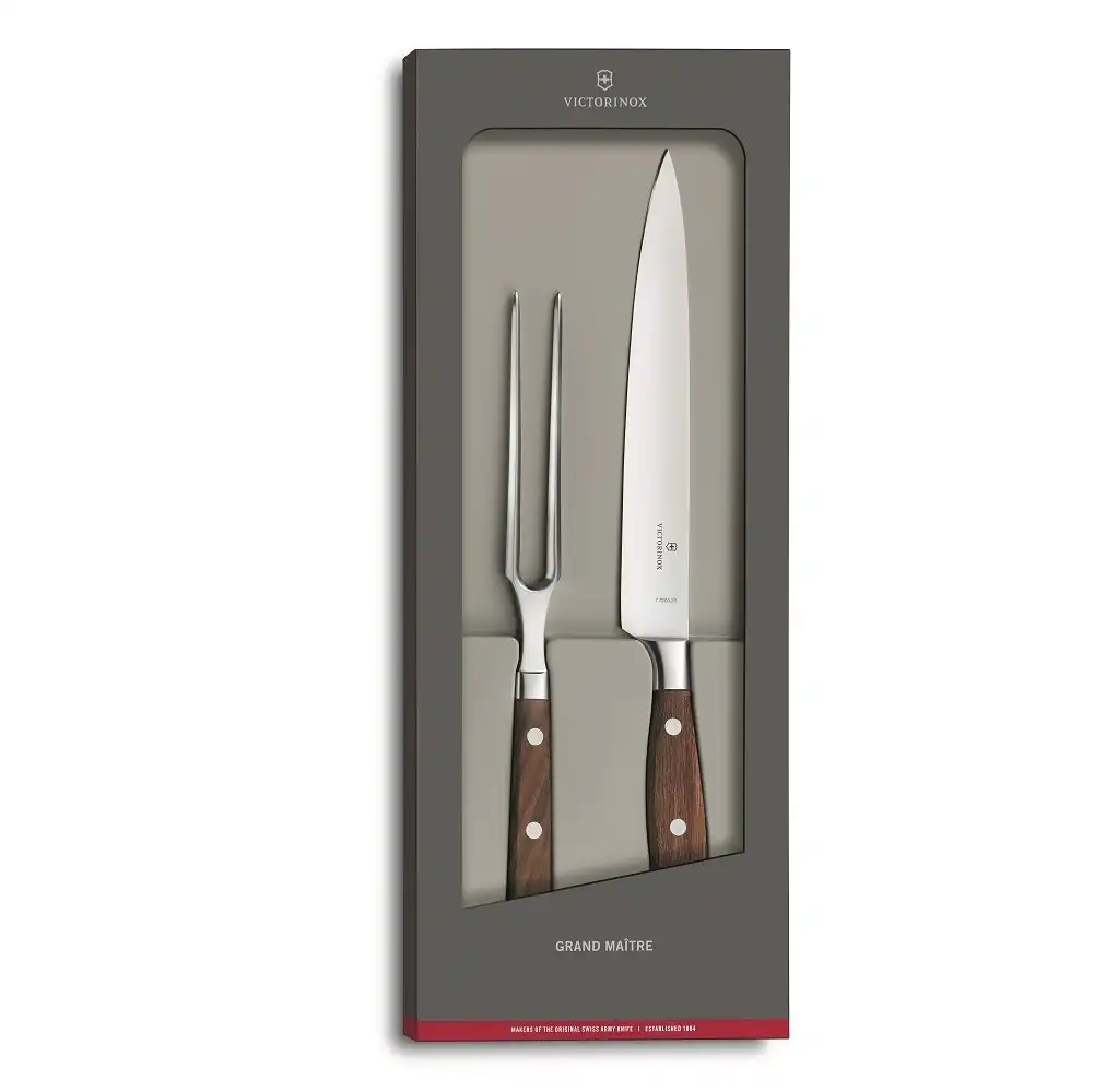 Victorinox 2 Piece Grand Maitre Forged Carving Set Rosewood