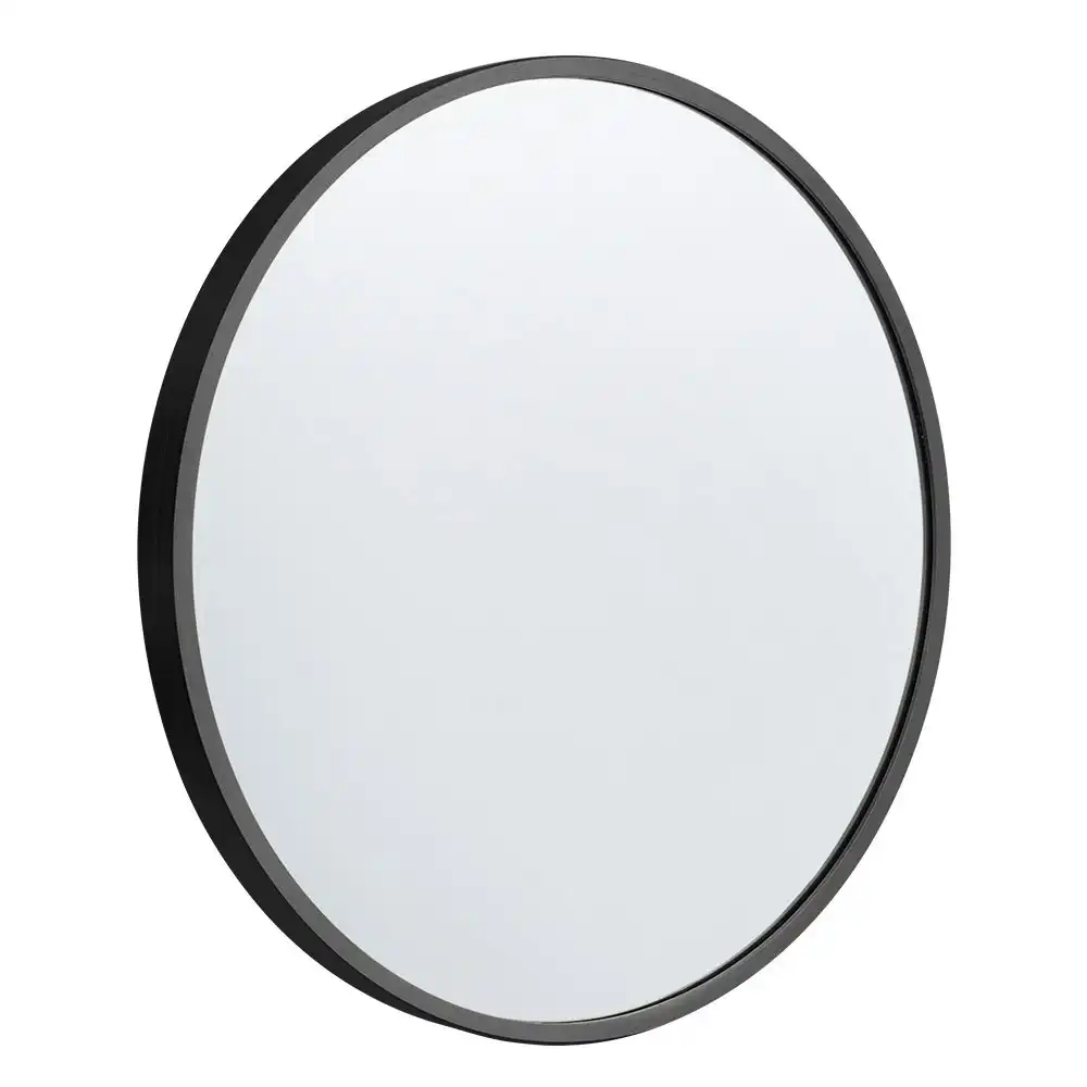 Furb Aluminum Wall Mirrors Round Makeup Mirror Bathroom Home Decor Black 60CM