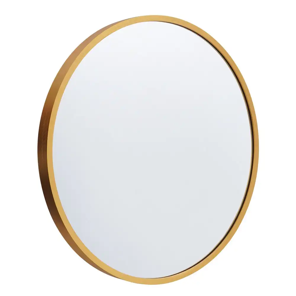 Furb Aluminum Wall Mirrors Round Makeup Mirror Bathroom Home Decor Gold 60CM