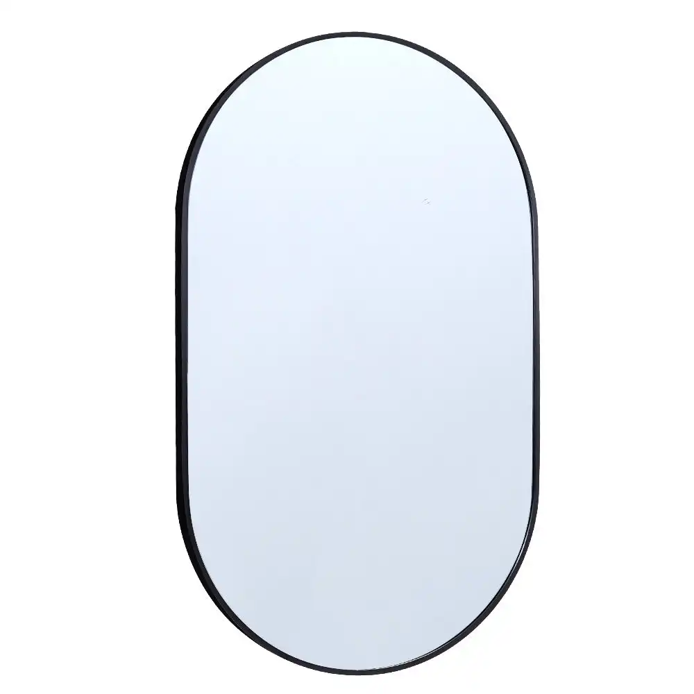 Furb Aluminum Wall Mirrors Oval Makeup Mirror Bathroom Home Decor Black 50*100CM