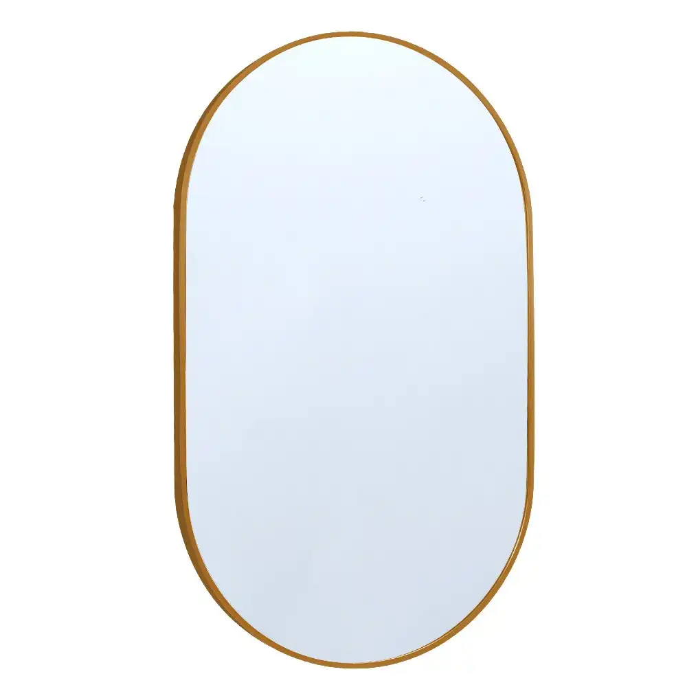 Furb Aluminum Wall Mirrors Oval Makeup Mirror Bathroom Home Decor Gold 50*100CM