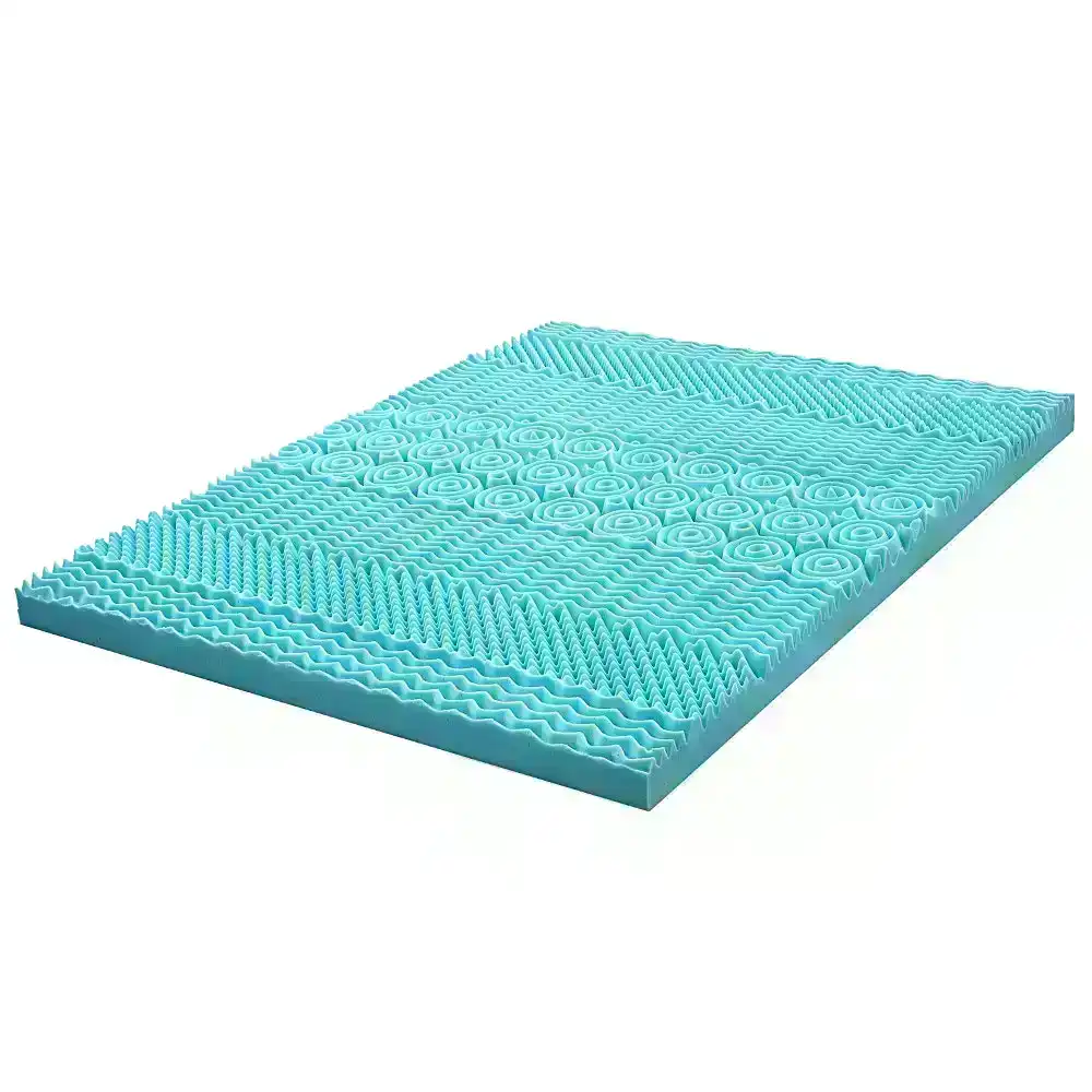 Mona Bedding Memory Foam Mattress Topper 8CM Cool Gel Bed Bamboo Cover 7-Zone Q