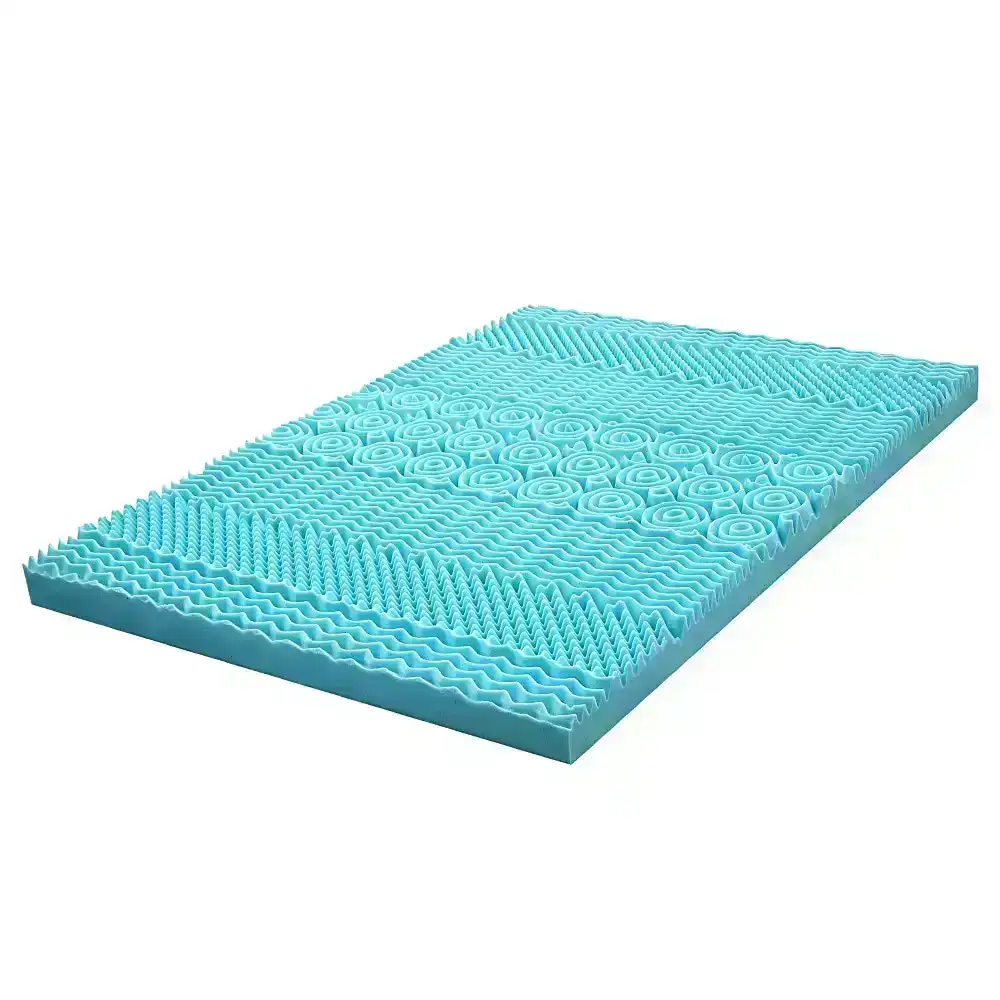 Mona Bedding Memory Foam Mattress Topper 8CM Cool Gel Bed Bamboo Cover 7-Zone D