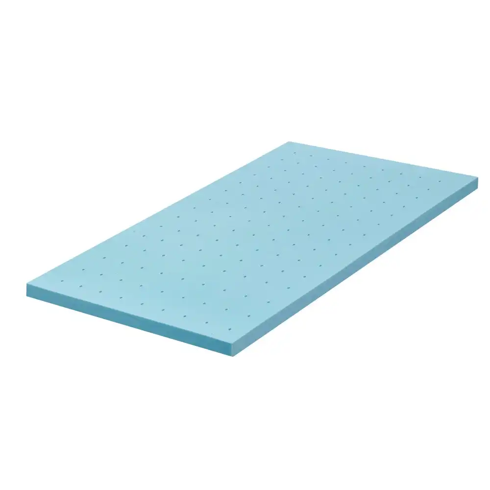 Mona Bedding Memory Foam Mattress Topper Cool Gel Bed w/Bamboo Cover Underlay 5CM Flat Single S