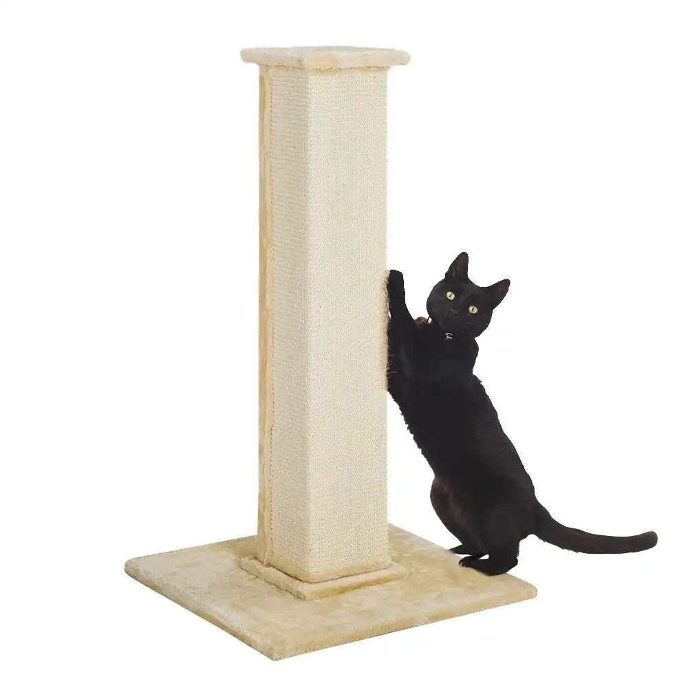 Taily Cat Tree Scratching Post 92CM Sisal Scratcher Tower Condo House Tall Beige Pet Toy
