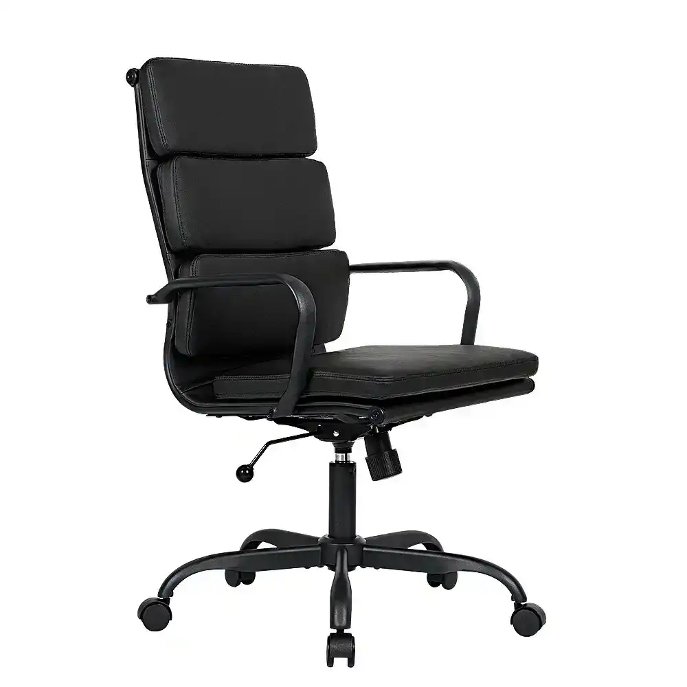 Furb Executive Office Chair Ergonomic Chair High-Back PU Leather All Black