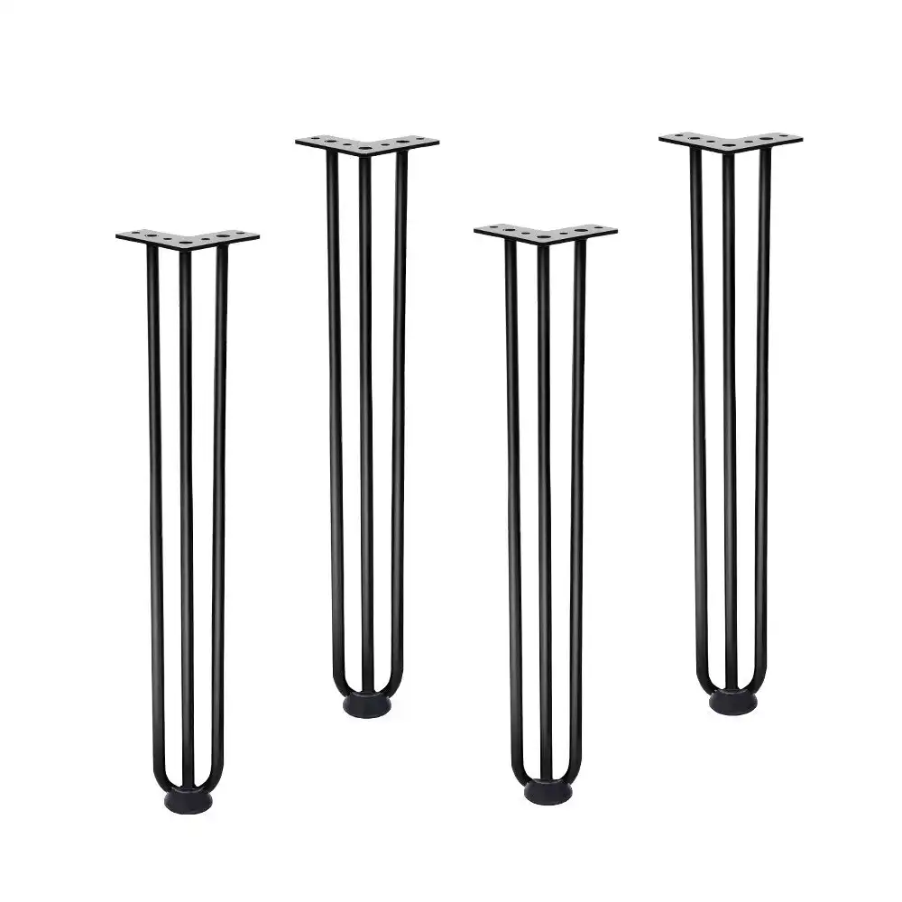 Furb 4x Hairpin Dining Table Legs Support Coffee Table Steel DIY Industrial Desk Bench 3 Rods 45CM