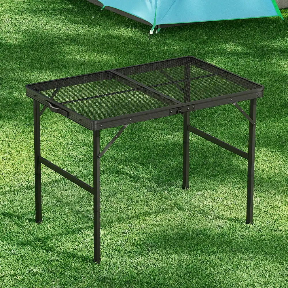 Weisshorn Folding Camping Table 90cm Desk Portable Outdoor Picnic Garden BBQ