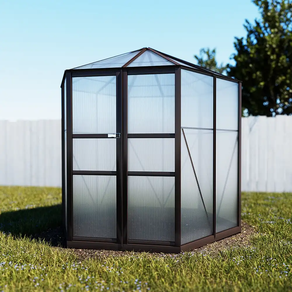 Greenfingers Greenhouse Aluminium 240x211x232 cm Green House Polycarbonate Garden Shed