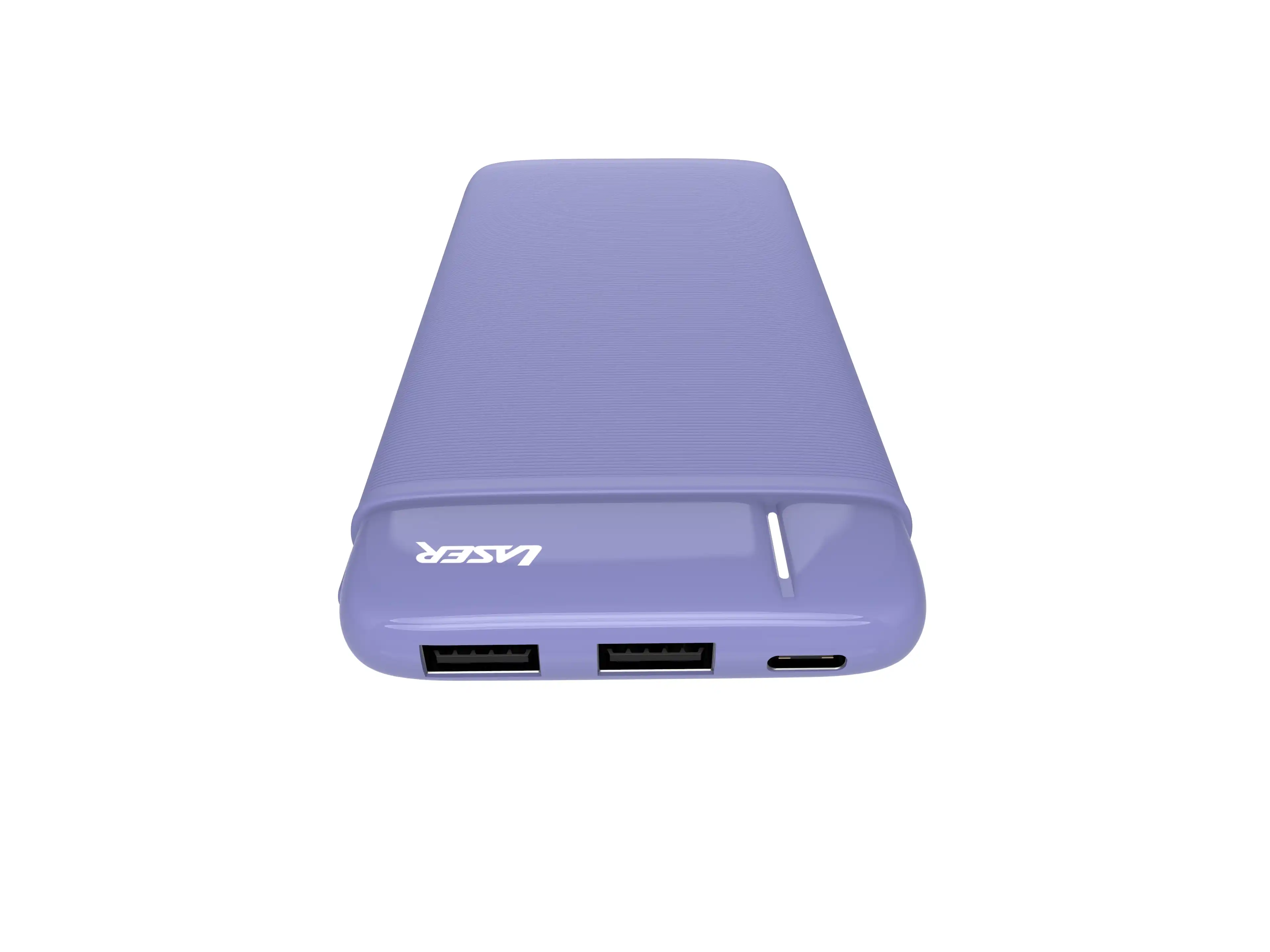 Laser 10,000mAh Lavender Powerbank: USB-C, 3x Phone Recharge, 50Wh