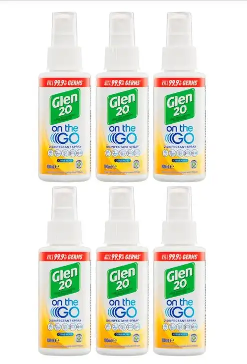 6 Pack Glen 20 On The Go Disinfectant Spray Citrus Notes 100ml