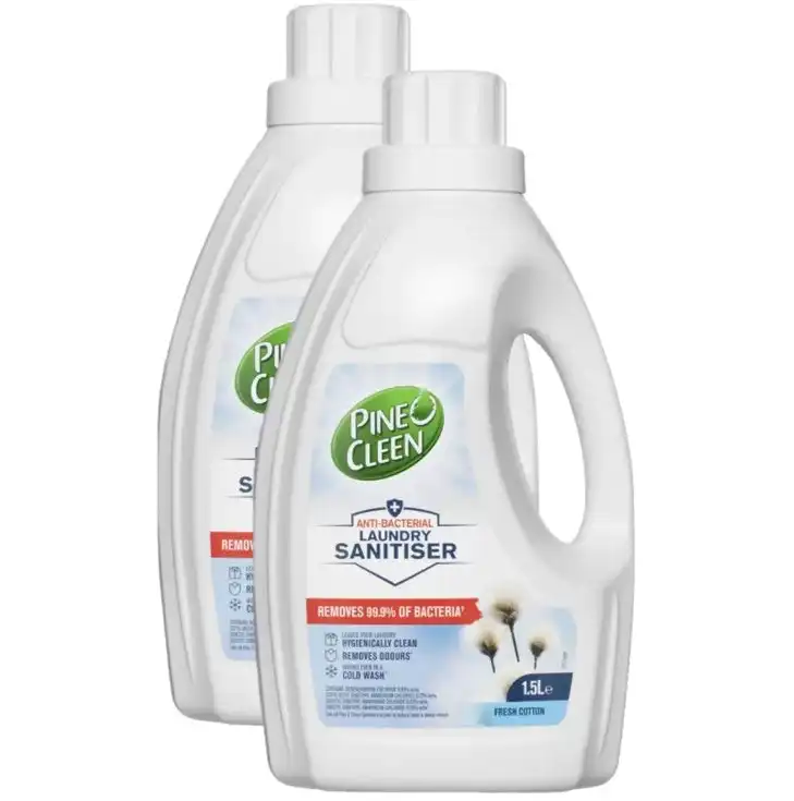 2 Pack Pine O Cleen Anti-Bacterial Laundry Sanitiser Fresh Cotton 1.5L