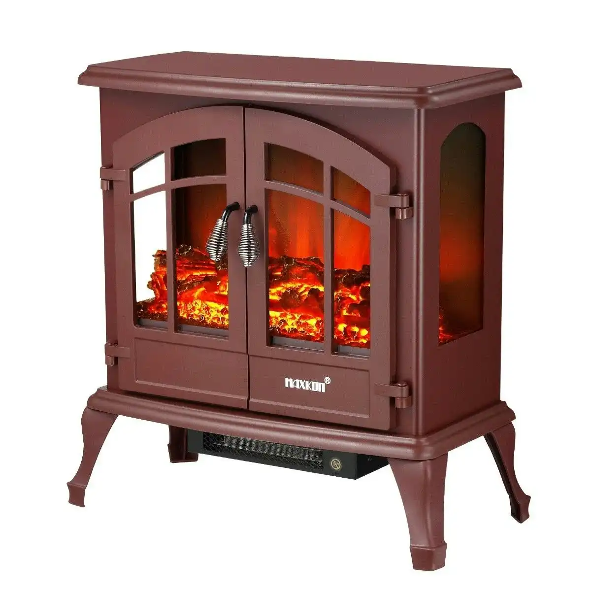Maxkon 22 Inch 1800W Freestanding Electric Fireplace Stove Realistic LED Flame Effect Thermostat