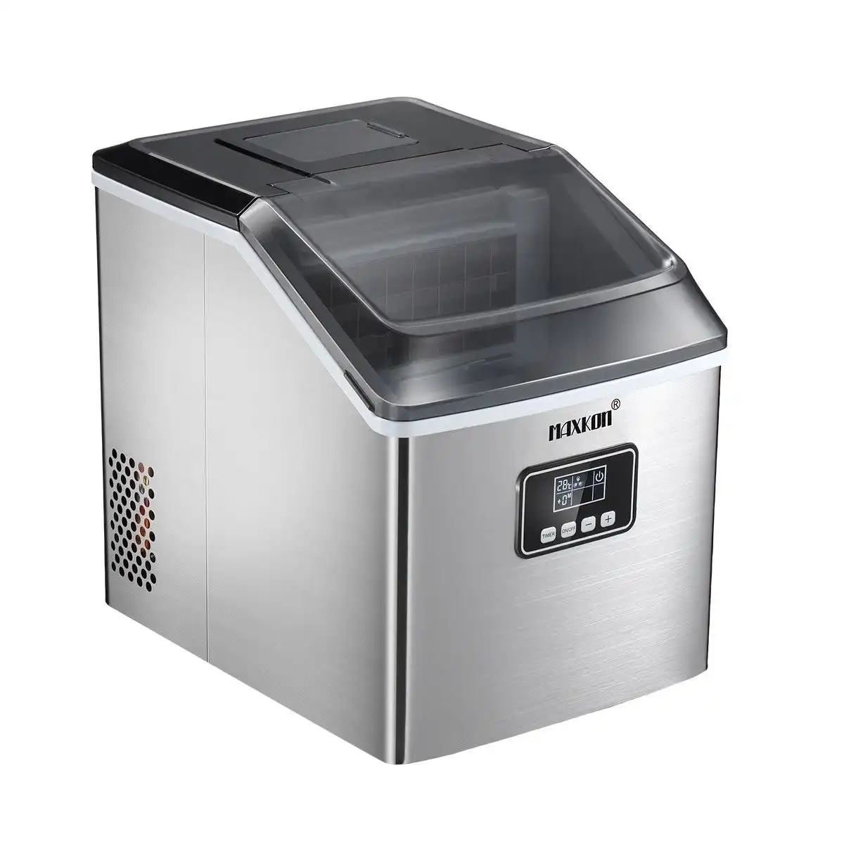 Maxkon  17 Kg Home Ice Maker Machine Stainless Steel Countertop Appliance-Silver