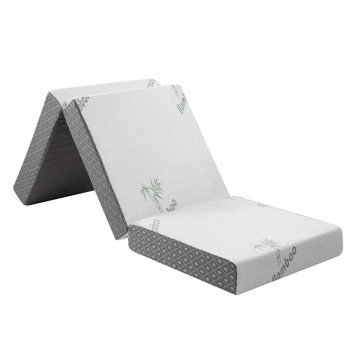 Luxdream Single Foam Mattress Trifold Sofa Bed Folding Camping Floor Portable Sleeping Mat Cushion with Removable Bamboo Cover