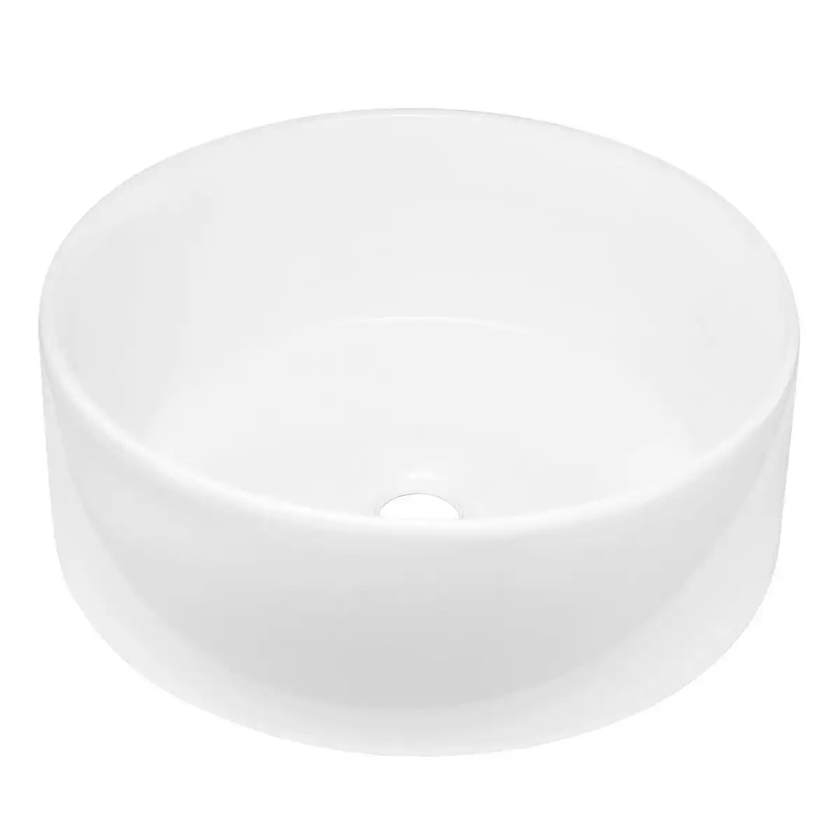 LUXSUITE White Bathroom Sink Vessel Hand Wash Basin Vanity Washing Bowl Above Counter Toilet Bath Countertop Ceramic Modern Round