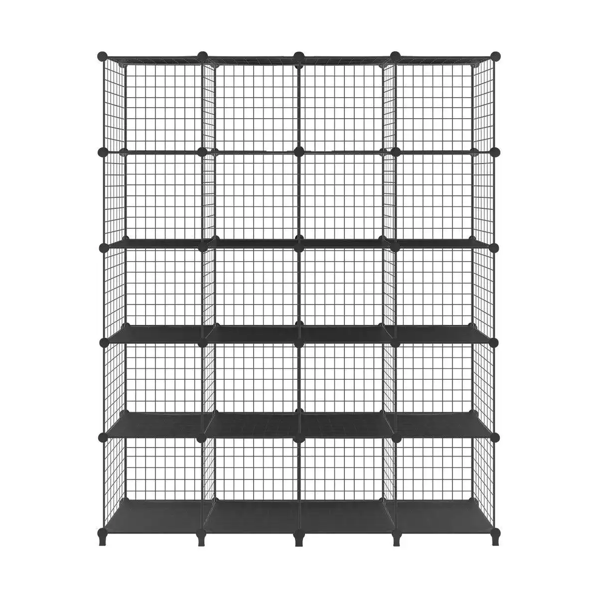 Ausway Metal Wire Cube Storage DIY 20 Cubes Modular Storage Shelf Closet Black