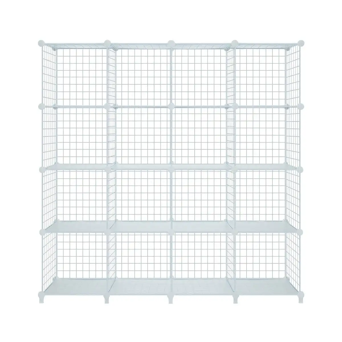 Ausway 16 Cubes Wire Storage Shelf Cabinet DIY Metal Modular Organizer Rack White