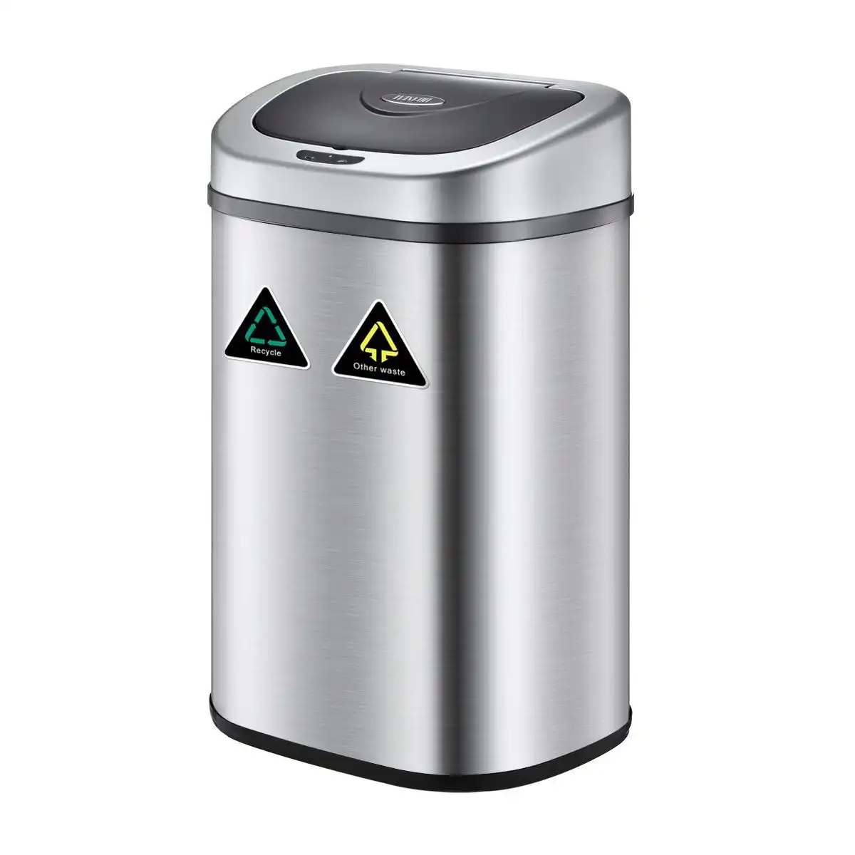 Maxkon 80L Dual Sensor Rubbish Bin Recycle Automatic Garbage Kitchen Waste Trash Can Stainless Steel