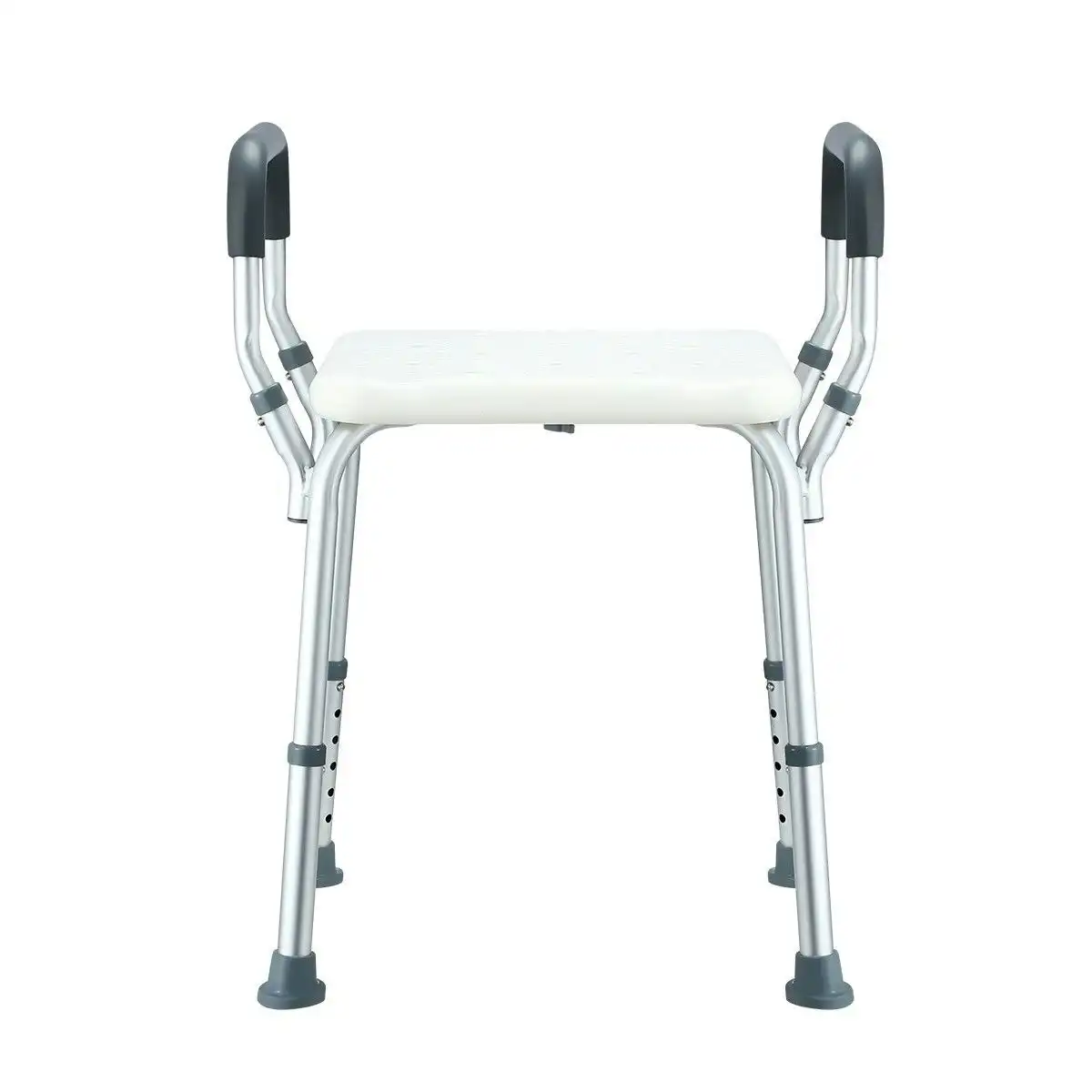 Ausway Adjustable Shower Chair Seat Bath Stool with Padded Armrests