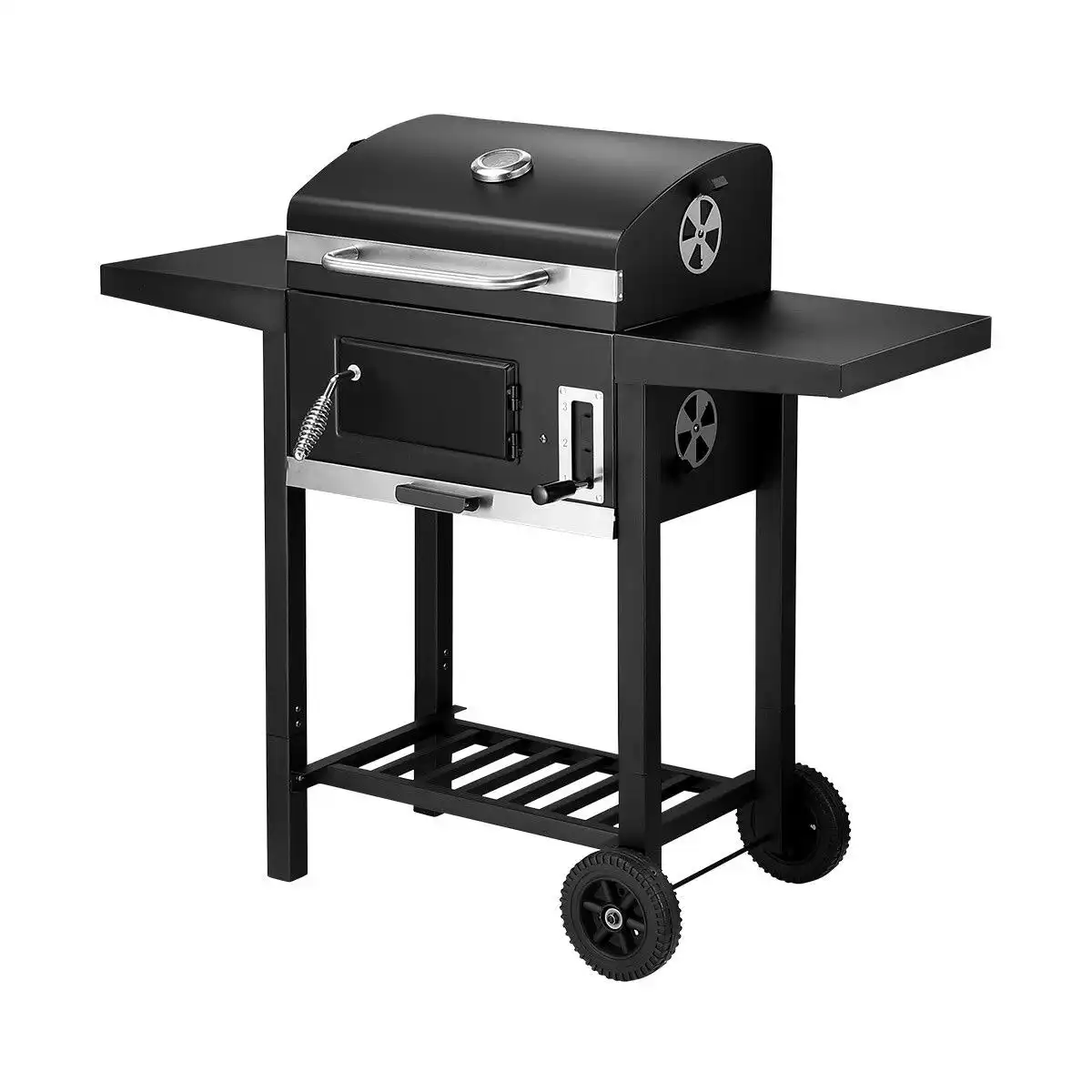 Ausway Aluminium Charcoal BBQ Grill Trolley Portable Cooking Grill Outdoor Barbecue Set for Picnic Patio Backyard Cooking