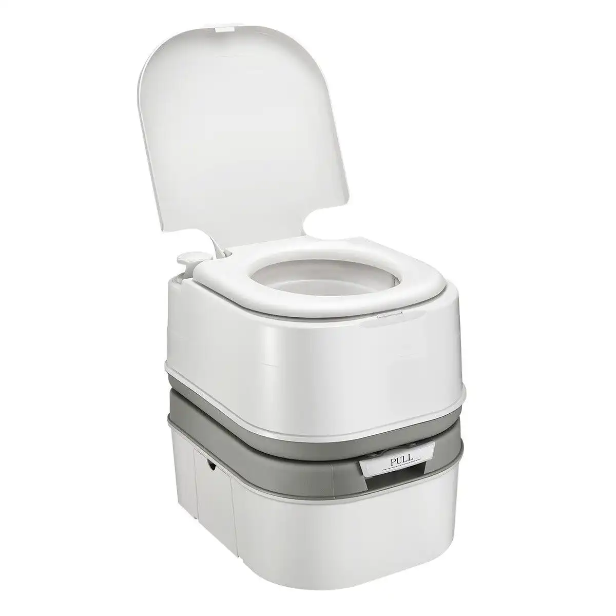 Ausway 24L Portable Toilet Camping Travel Mobile Porta Potty White and Grey 44.5x35x44cm