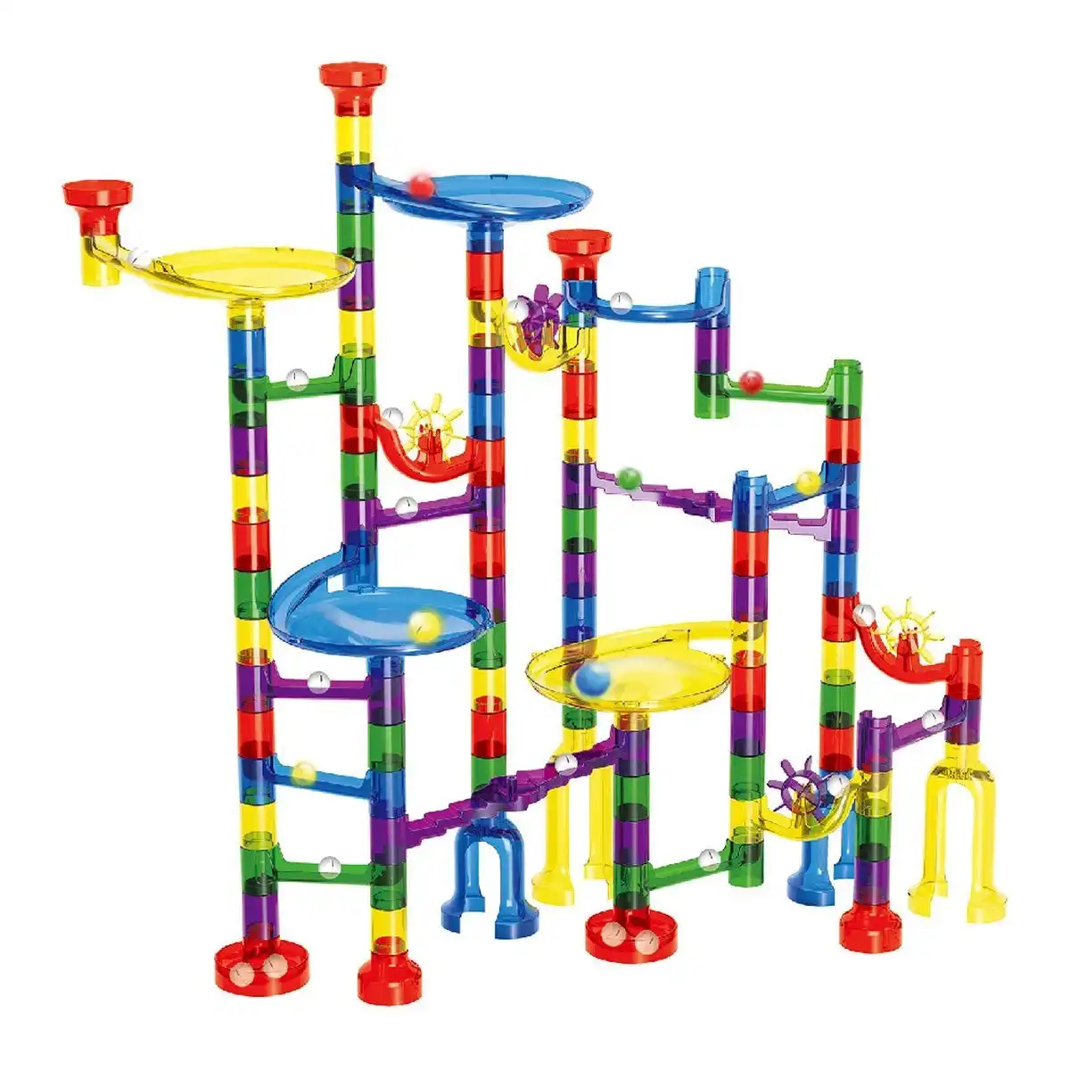 Ausway 122PCS Marble Run Game Marble Race Track Light Marbles Kids Birthday Gift