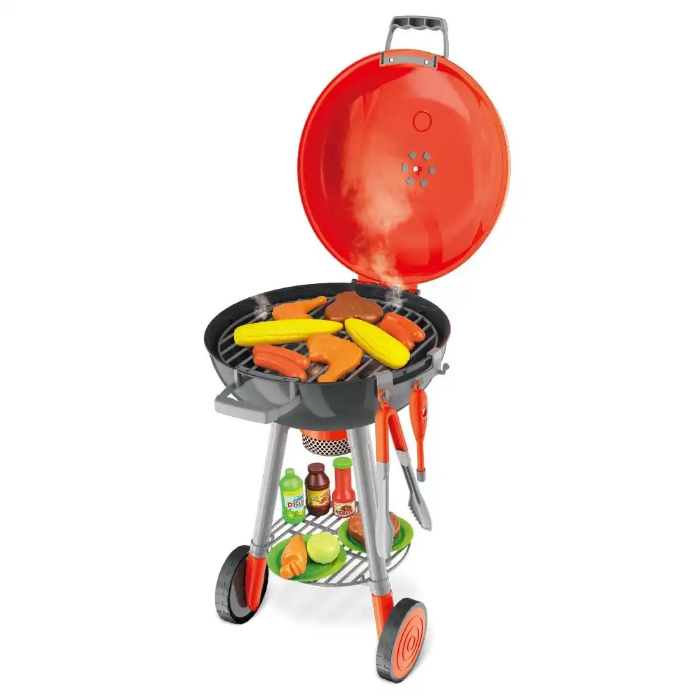Ausway Kids Pretend BBQ Grill Barbeque Playset Toy Set with Sound LED Light Smoke 79x30x35.5CM