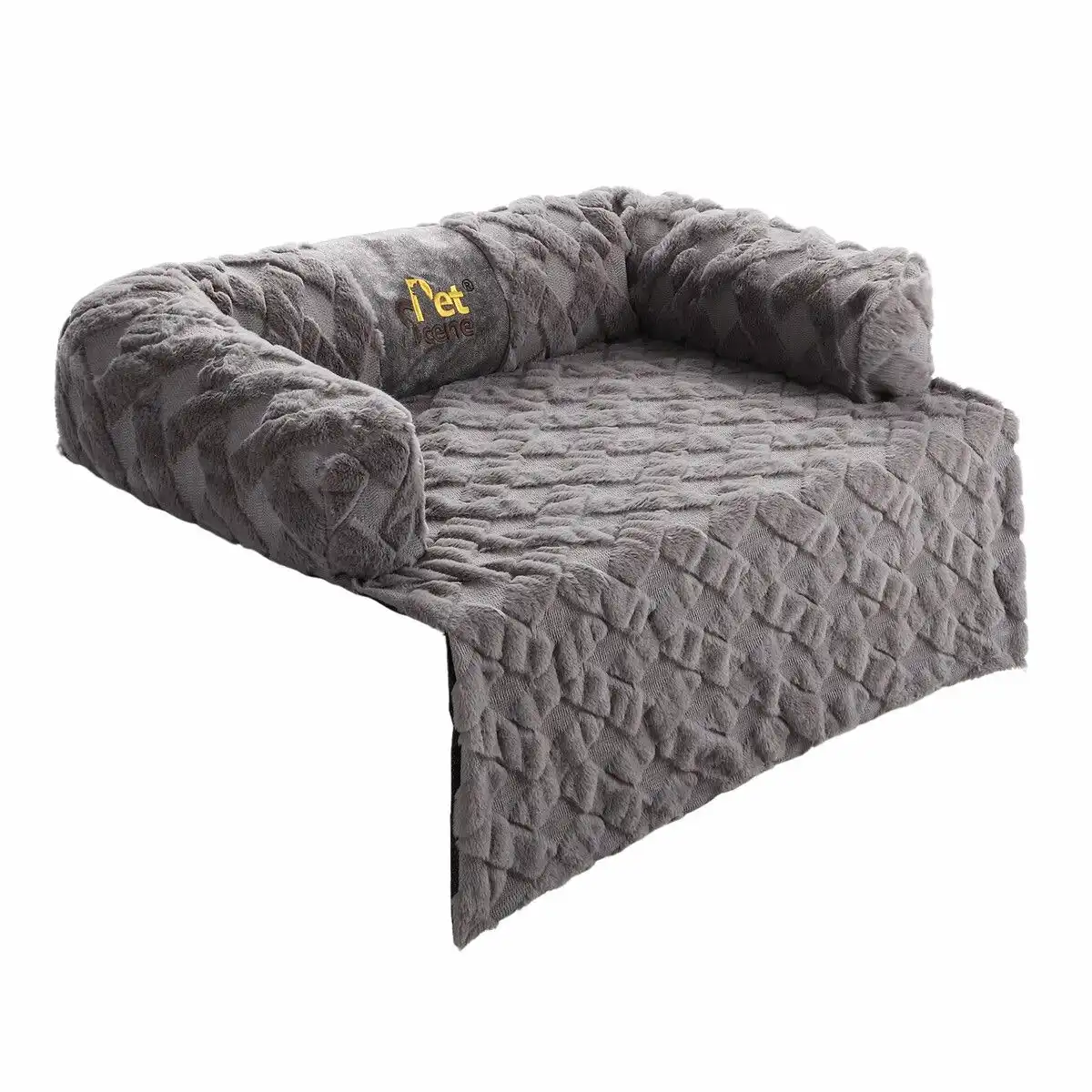 Ausway Dog Cat Bed XL Sofa Calming Luxury Puppy Couch Car Cushion Mat Cover Protector Warm Soft Fluffy Bolster Kitten Nest Washable Grey