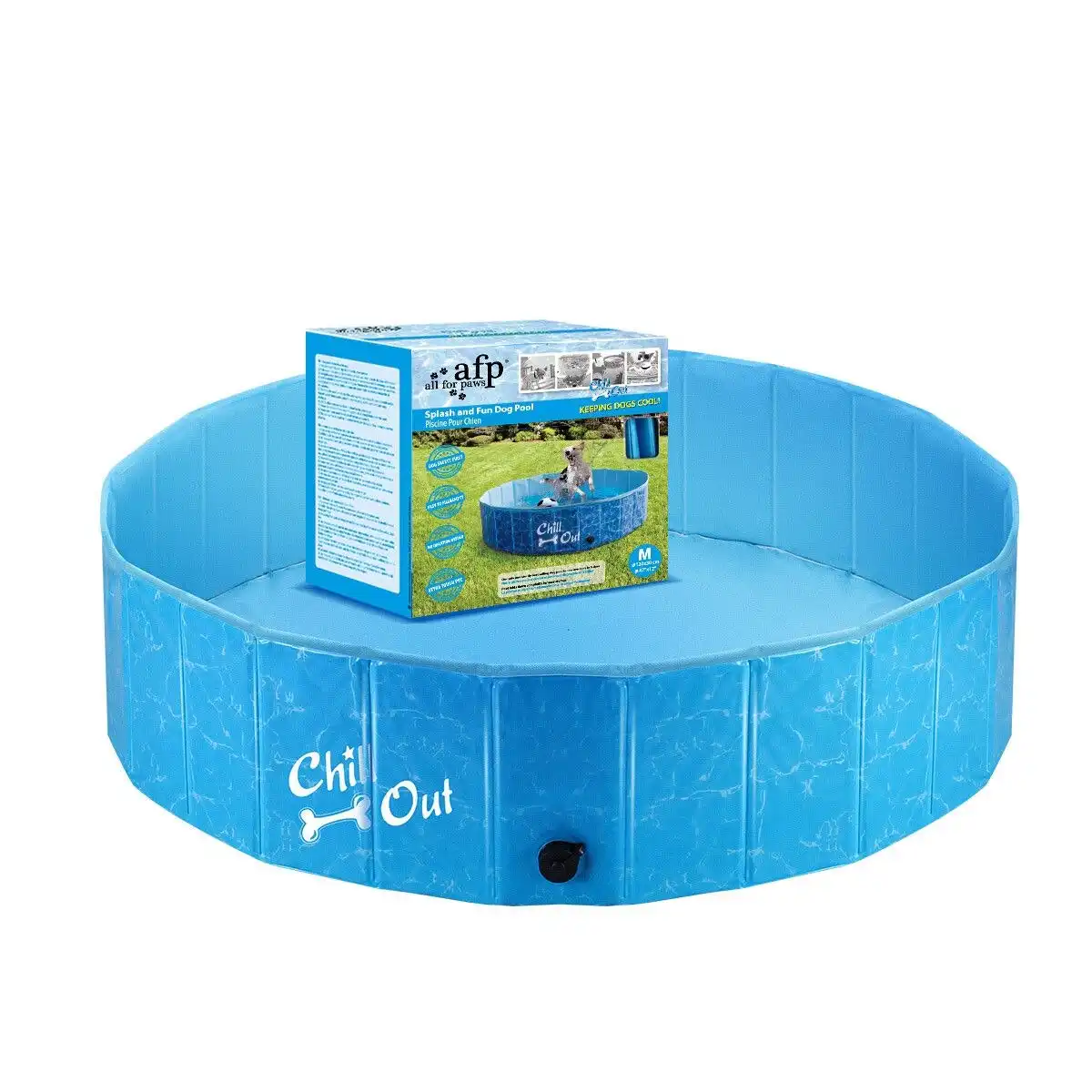 AFP  Portable Foldable Dog Puppy Swimming Paddling Pool Bath Tub M Size for Cat Pet Children