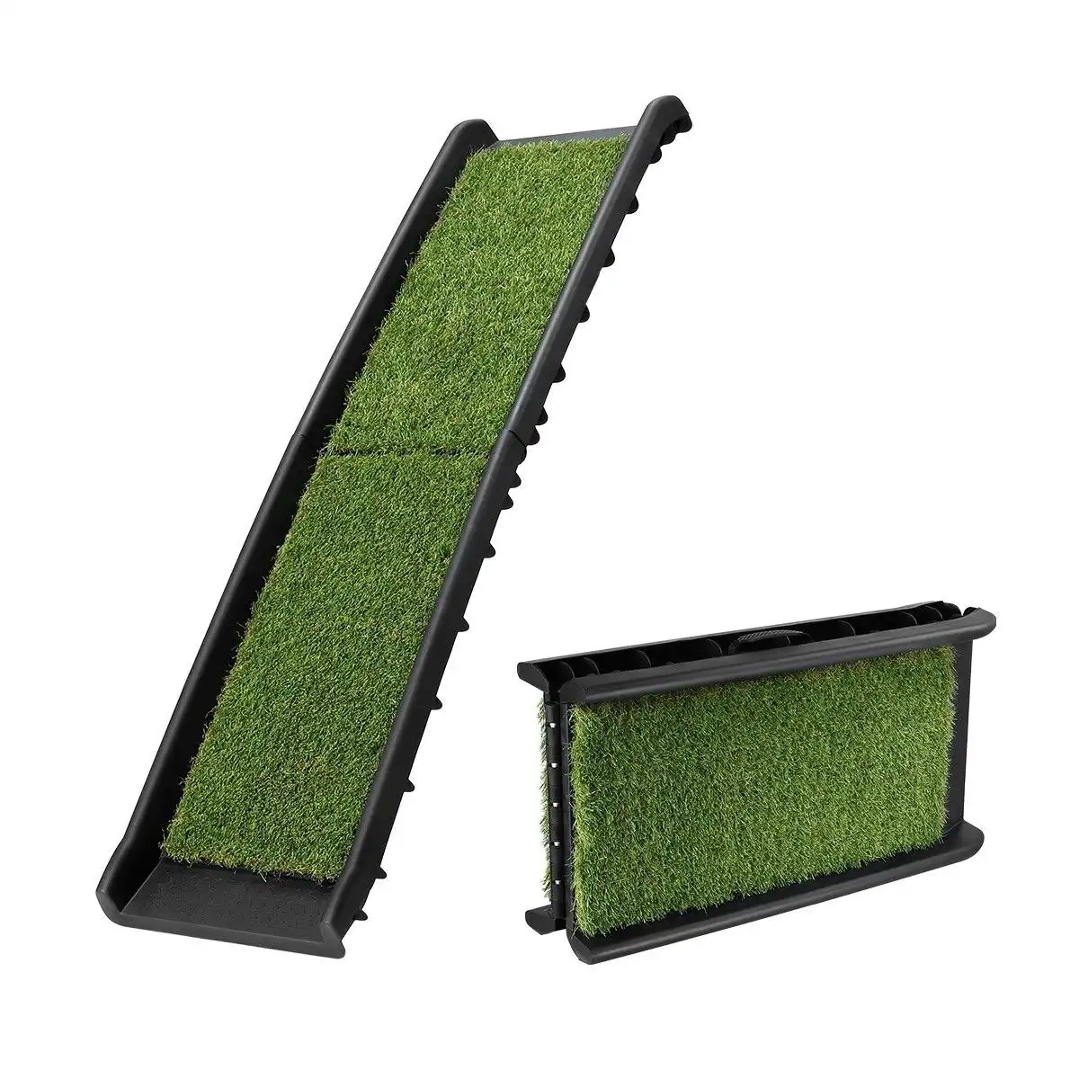 Pet Scene Dog Ramp Car Stairs Puppy Steps Doggy Pet Climbing Ladder Artificial Grass for SUV Folding