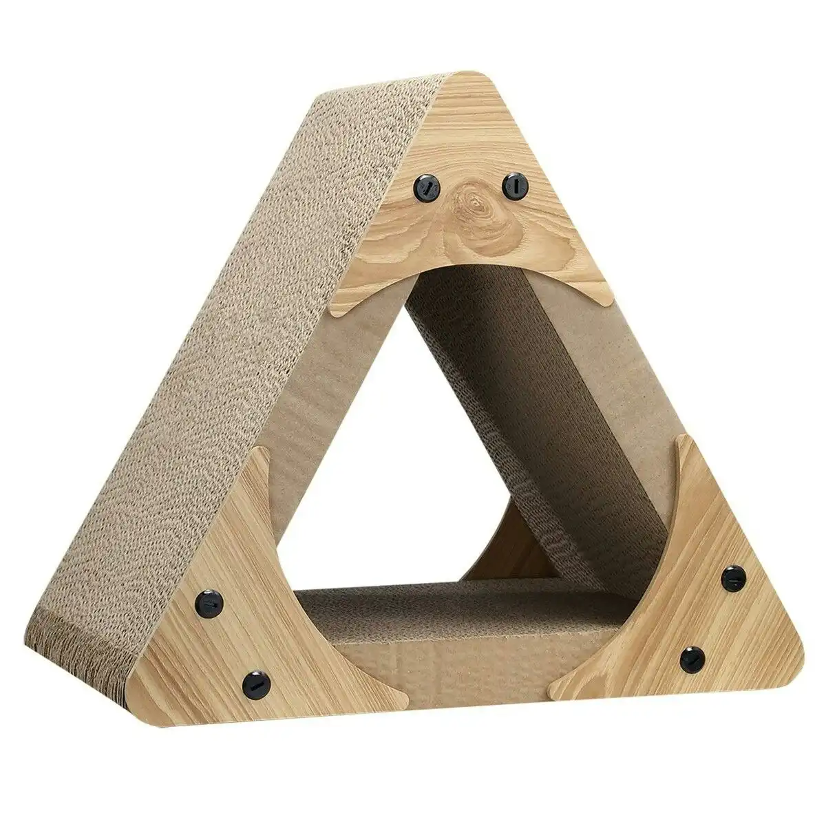 Pet Scene Triangle Cat Scratcher Bed Cave House Tunnel Cardboard Lounge Scratching Toy
