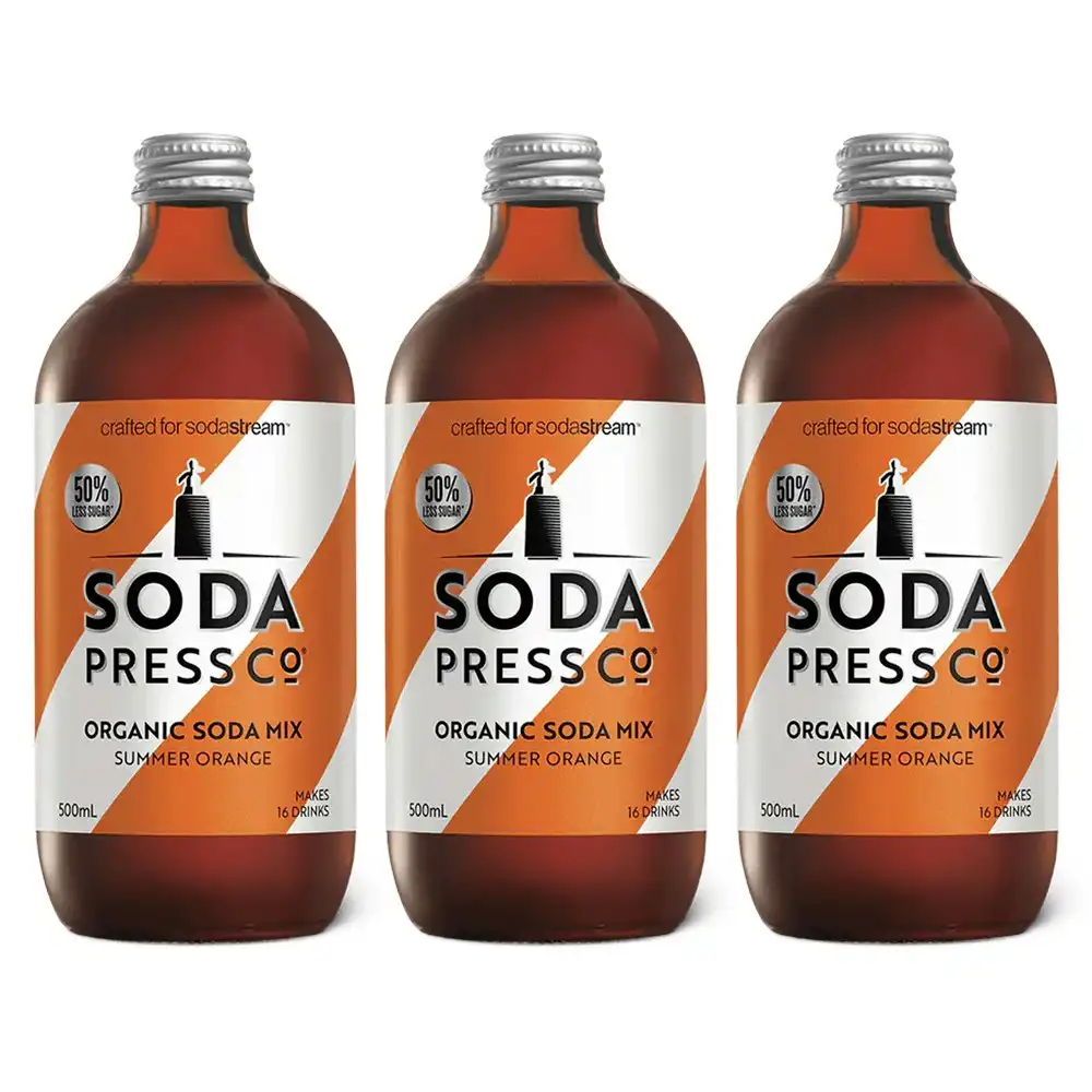 3PK Sodapress Co. Organic Summer Orange Soda Low Sugar Mix Syrup Flavouring