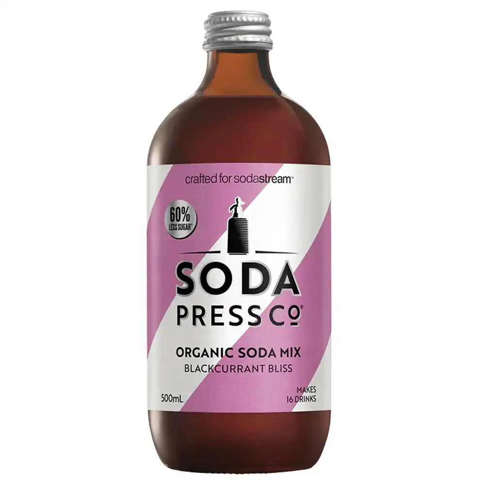 3PK Sodapress Co. Organic Blackcurrent Bliss Soda Low Sugar Syrup Flavouring