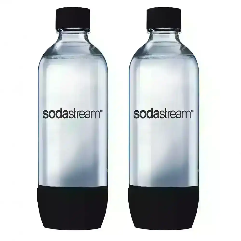 2x SodaStream Carbonating BK 1L Bottle for Drink Maker Source Metal/Play/Spirit