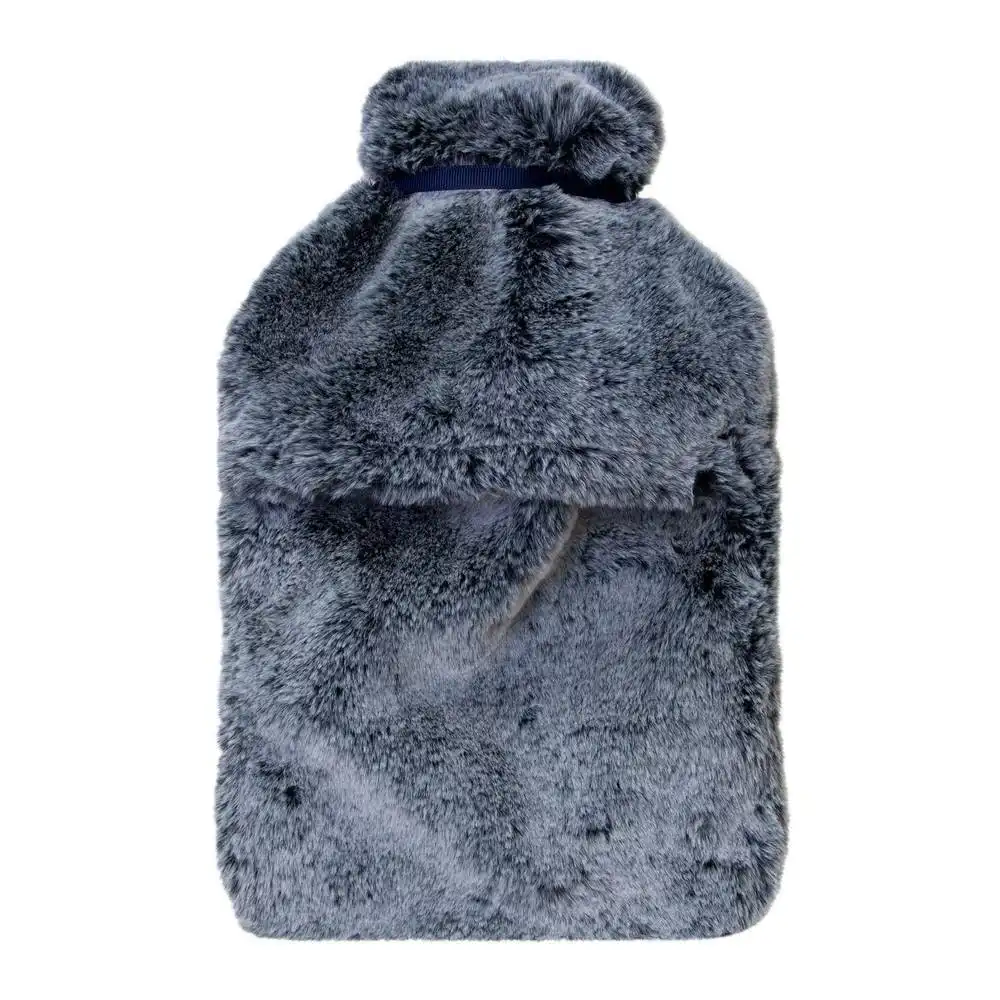 J.Elliot Archie 37cm Hot Water Bottle & Cover Warm Heat Pack Faux Fur Indigo
