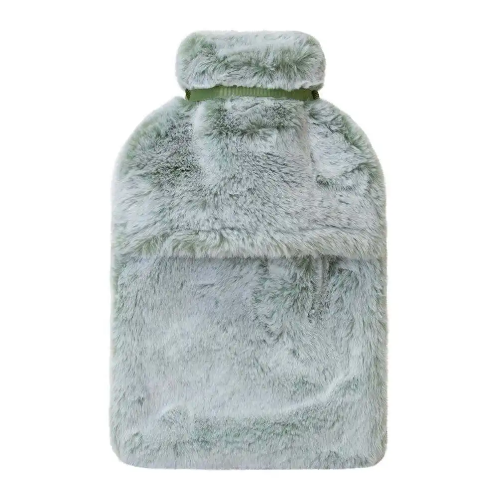 J.Elliot Archie 37cm Hot Water Bottle & Cover Warm Heat Pack Fake/Faux Fur Sage
