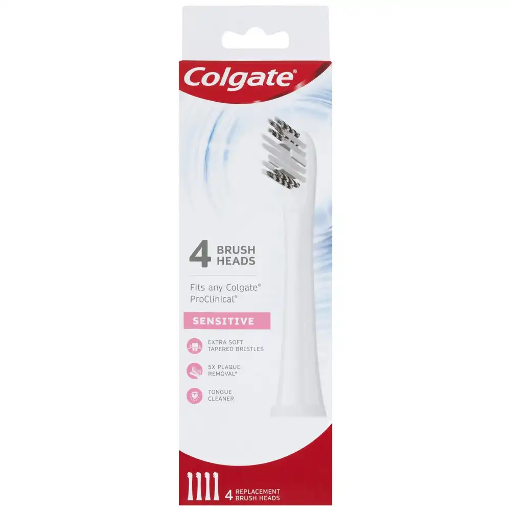 4pc Colgate ProClinical Soft Replacement Heads Sensitive For Electric Toothbrush