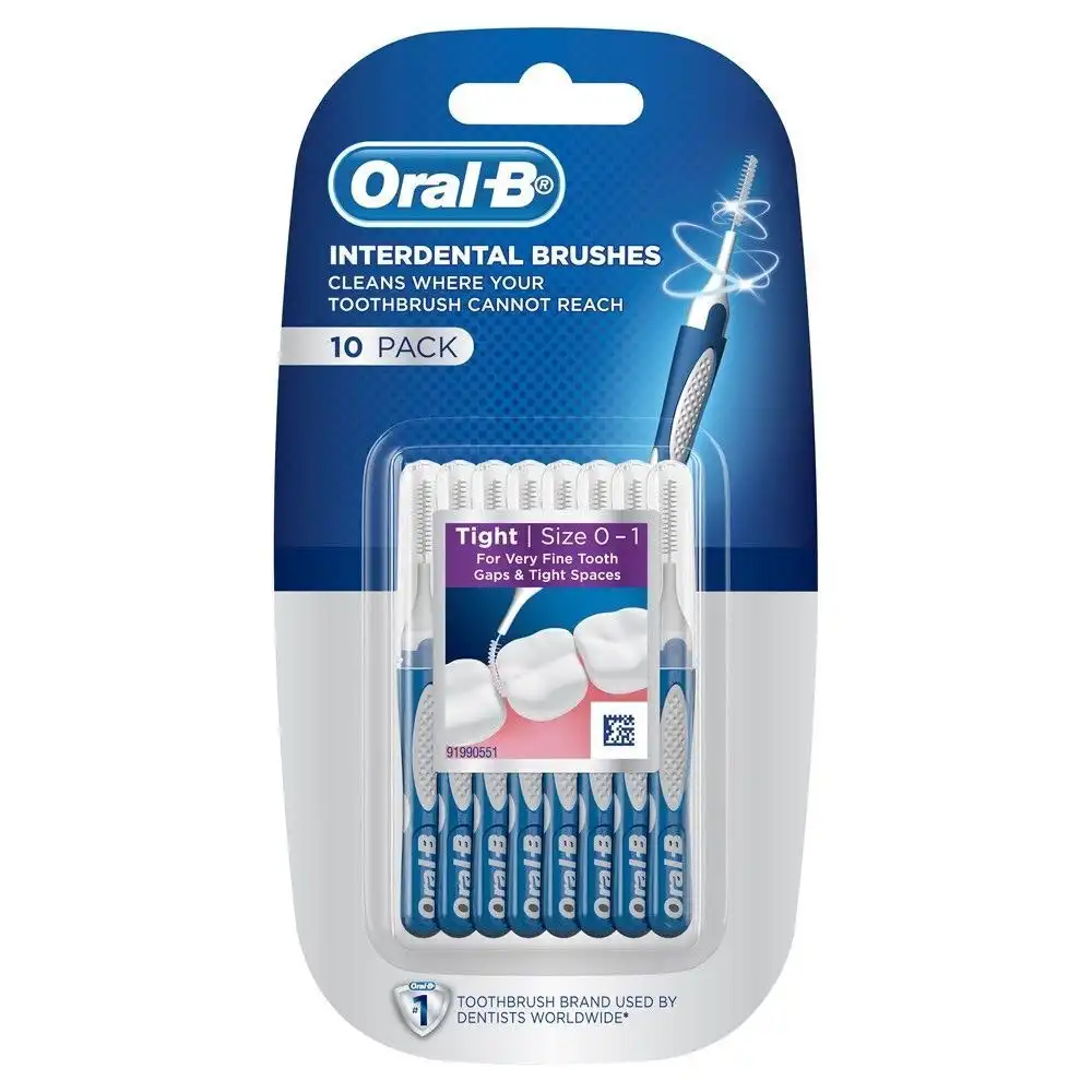 10PK Oral B Reusable Interdental Brush Teeth Cleaner Picks/Sticks Flosser Blue