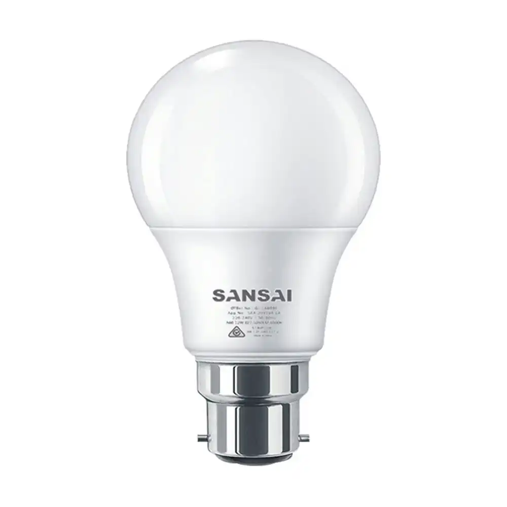 6x Sansai Home/Office LED 1050lm Light Bulb A60 12W B22 Bayonet Cool White 6500K