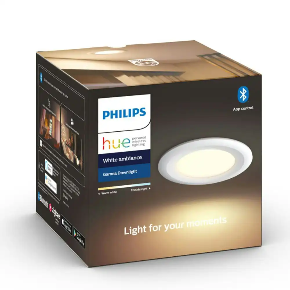 Philips HUE Dimmable White 90mm Garnea Downlight 7.0W 600 Lumen Voice Control