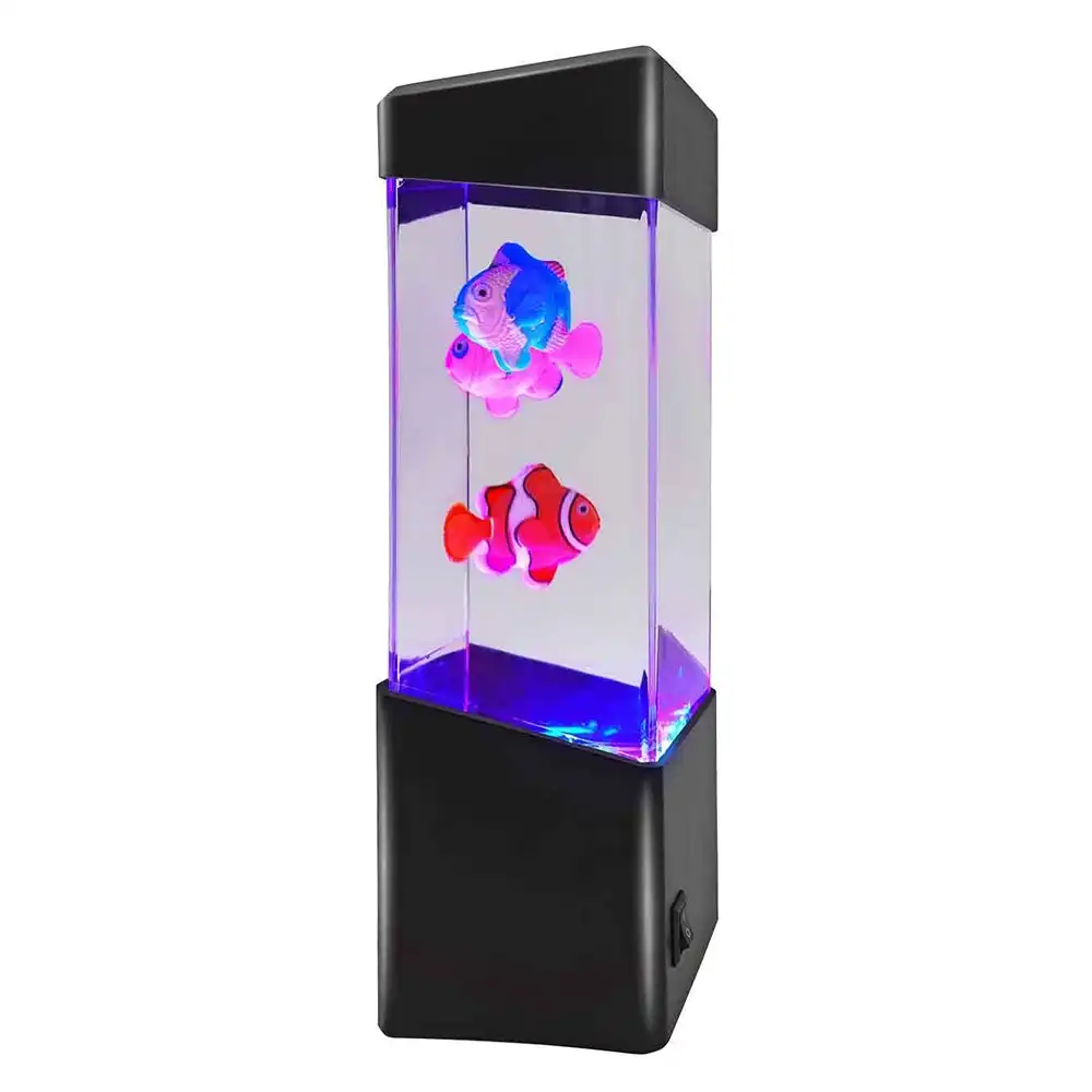 Led Novelty Light Up Retro Toy Aquarium Fish Lamp Home Decor Bedroom 24cm Set