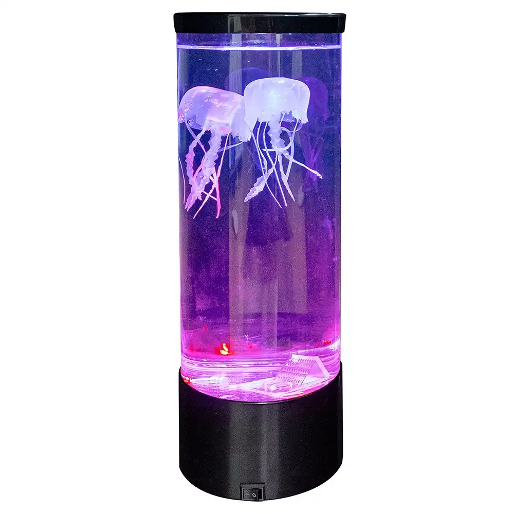 Led Novelty Kids Aquarium Jelly Fish Lava Lamp Bedroom Light Up Party Decor Set