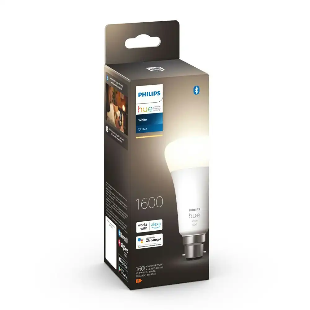 Philips Hue White Home Light Bulb/Globe 15.5W A67 B22 w /Bluetooth 1600LM