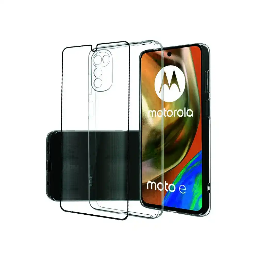 EFM Elements Case Cover & Screen Protection Bundle Pack For Motorola G82 Clear