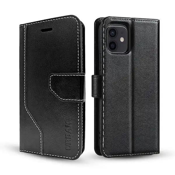 Urban Everyday Wallet Folio Case Protection Cover For Apple iPhone 14 Black
